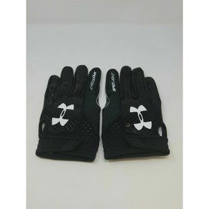New Under Armour Men's Black/Black/White Spotlight WR Football Gloves - Size 2XL
